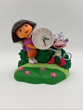Vintage Dora the Explorer Alarm Clock 2003 WORKING Nickelodeon Plays Theme Song